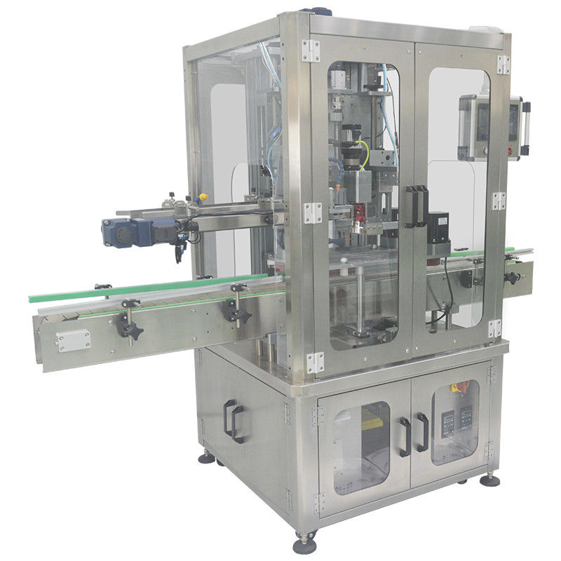 Macchina servo di copertura a testa singola completamente automatica per bottiglie chimiche giornaliere in metallo