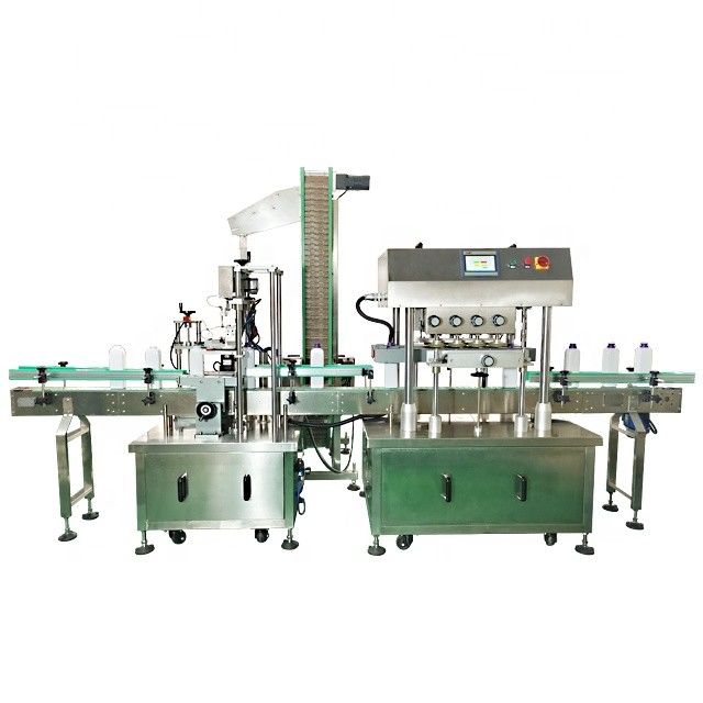 Macchina di coprimento di bottiglie a filo di plastica lineare completamente automatica per il strofinamento delle ruote di coprimento