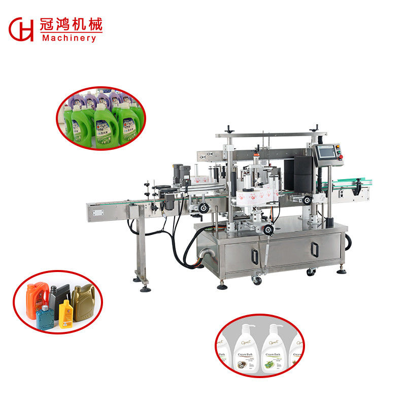 Fabbrica alimentare Macchina di riempimento di bottiglie liquide con tappo ed etichettatura Macchina di incollazione di etichette Macchina di etichettatura a doppio lato