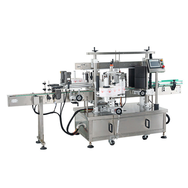 Fabbrica alimentare Macchina di riempimento di bottiglie liquide con tappo ed etichettatura Macchina di incollazione di etichette Macchina di etichettatura a doppio lato