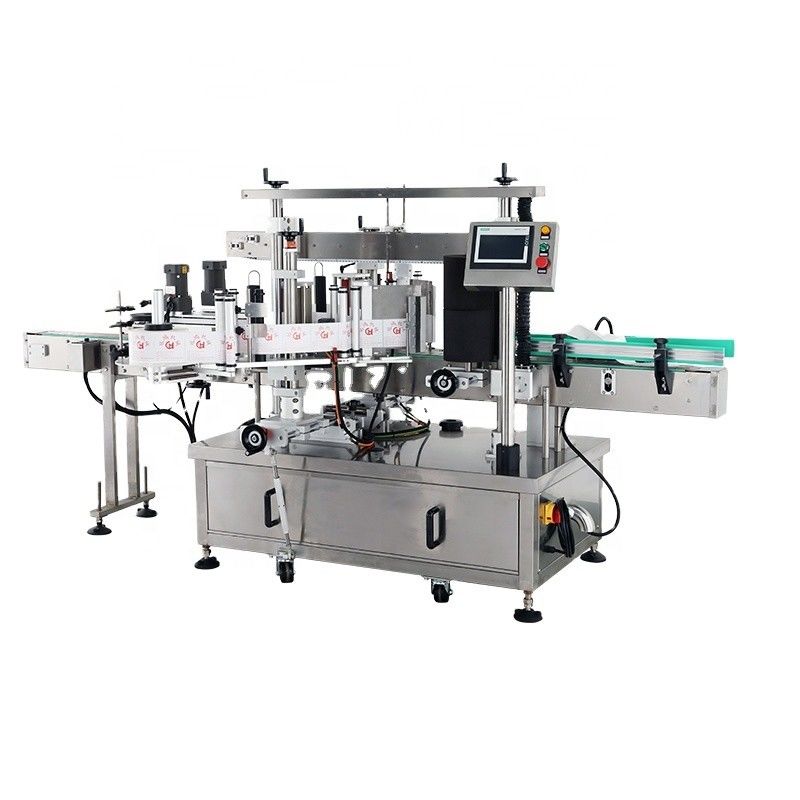 Fabbrica alimentare Macchina di riempimento di bottiglie liquide con tappo ed etichettatura Macchina di incollazione di etichette Macchina di etichettatura a doppio lato