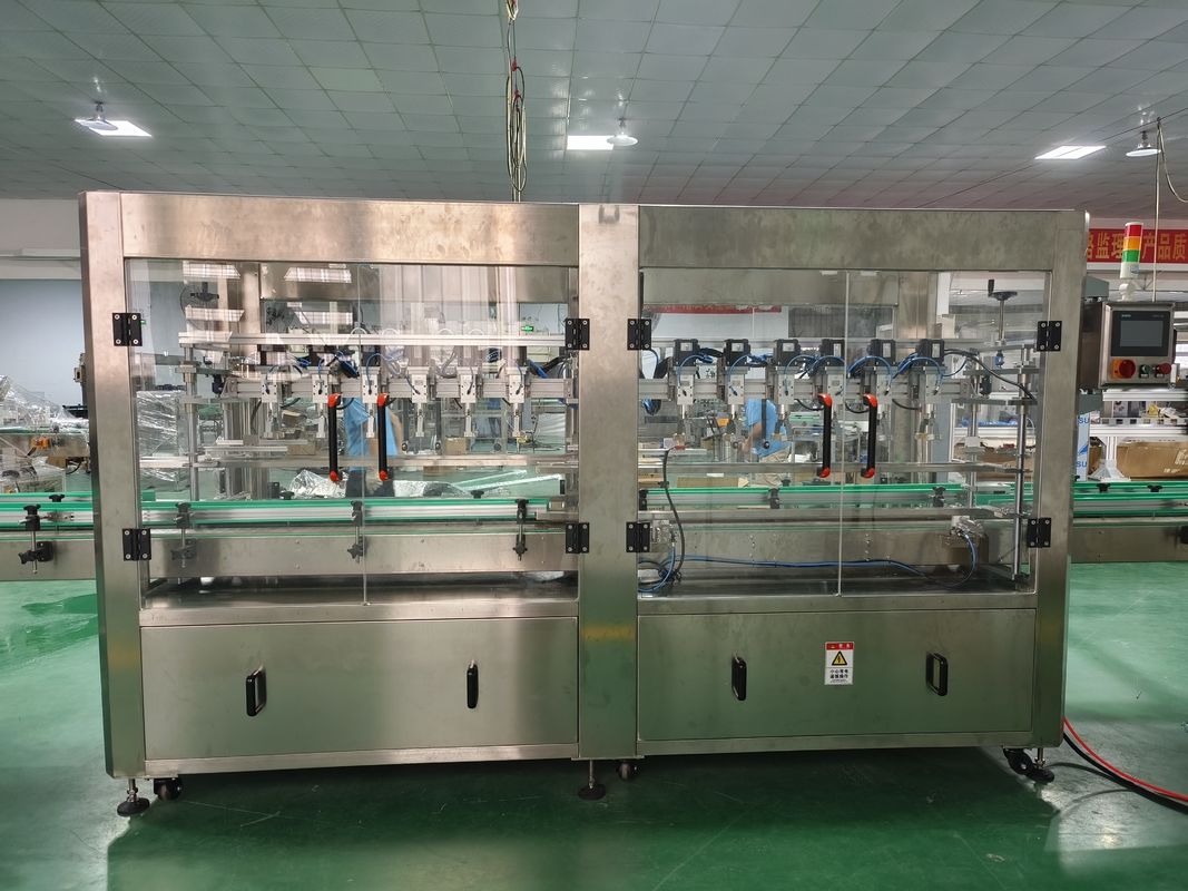Linea di produzione di detersivi per shampoo e biancheria da 25 kW con etichettatura e tappo a doppio lato