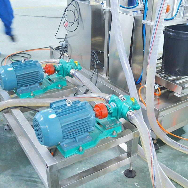 2 teste Macchina semiautomatica di riempimento di pesatura per liquidi/olio/lubrificanti/chimici 5-50L