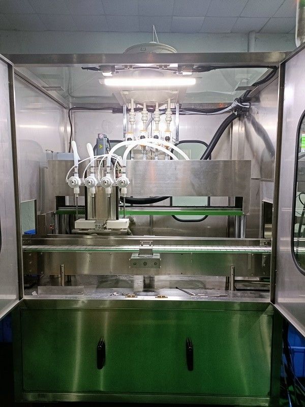 Macchina di riempimento a servo pistone a 4 teste per la linea di produzione automatica di acido solforico